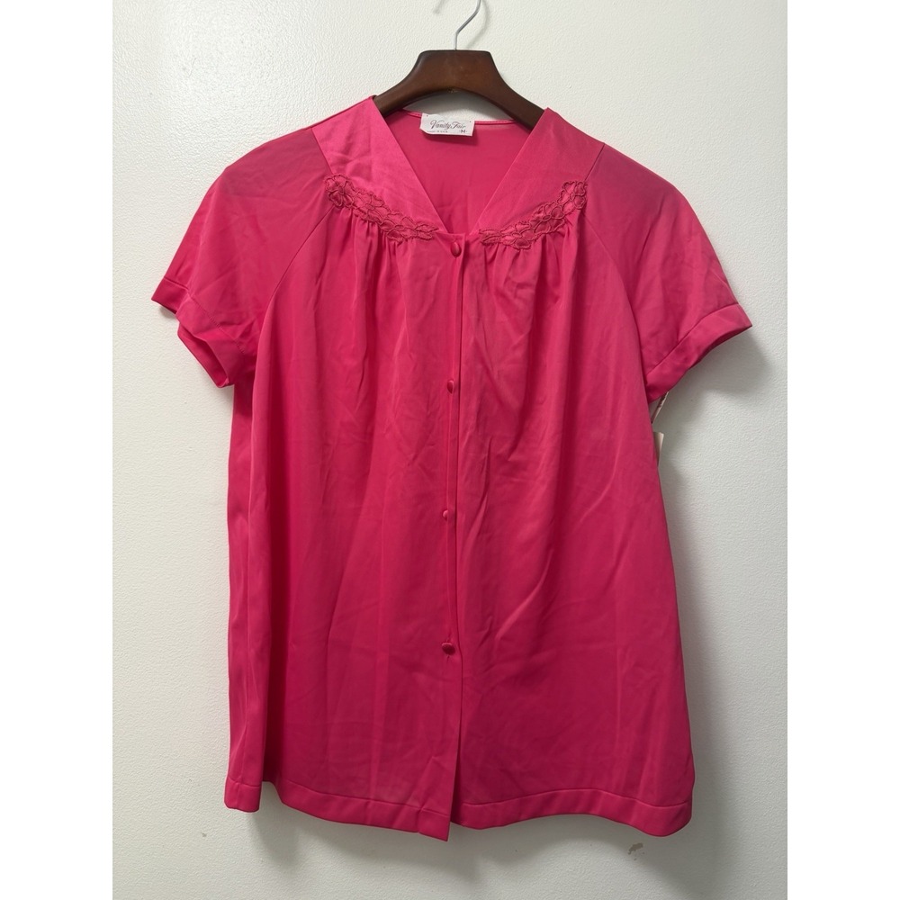 VTG Vanity Fair Dark Pink Top Shirt Women's Medium USA Made Deadstock NWT 80s